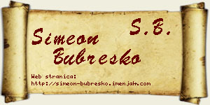 Simeon Bubreško vizit kartica